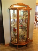 Bow Front Display Cabinet with Glass Shelves -
