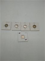 4 Silver Mercury dimes 1940's & 1964 Dime