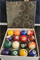 box of pool balls