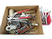 Lot of Misc. Tools - Wrenches Pliers Mallet Vices