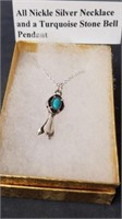 All nickel silver necklace and a turquoise stone
