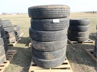 (6) Misc Brand 11R x 24.5 Tires #