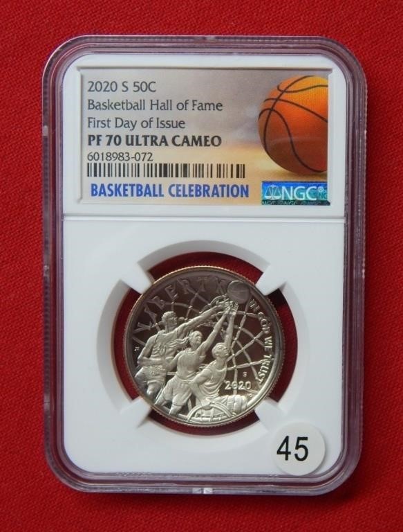 2020 S Basketball Half Dollar NGC PF70 Ultra Cameo