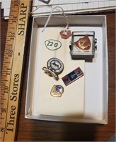 4 vintage Texas pins Marines Military motorcycle +