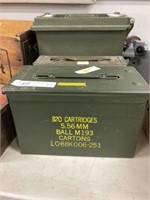 2 Metal Military Ammo Boxes