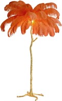 $248  Orange Ostrich Feather Floor Lamp for Bedroo