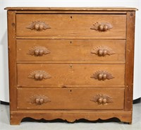Antique Canadiana Pine Dresser - Acorn Pulls