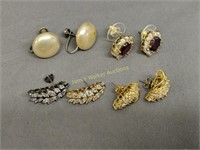 4 Sterling Silver Earring Sets Gold Plated Over