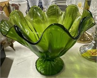 Green cabbage glass bowl