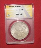 1902-O Morgan Silver Dollar   MS62  ANACS