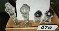 2 SETS FOSTORIA SALT & PEPPER SHAKERS