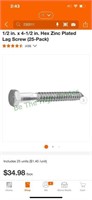 1/2"x4-1/2” lag screws