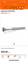 1/2"x5-1/2” lag screws