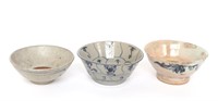 Trio of Antique Chinese Ceramic Bowls