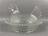 Vintage Indiana Glass Hen On A Nest