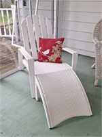 Plastic Wicker Chair & Footstool