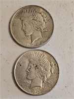 2-1922 PEACE DOLLARS