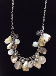 Silver Toned Necklace With Abalone Shell