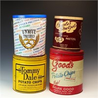 Vintage advertising tin cans