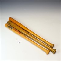 Three vintage baseball bats