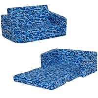 Children Cozee 2-in1 Flip-Out Sofa, Blue Camo