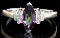 Marquise 1.59 ct Mystic Topaz & Diamond Ring
