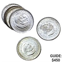 1954-S UNC Wash-Carver Half Dollars [6 Coins]
