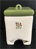 Ceramic tea bag container w/ lid