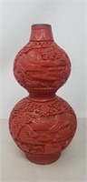 Chinese cinnabar gourd vase