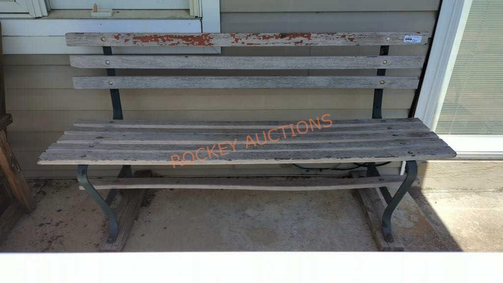 outdoor wooden bench