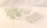 6 Glassware Lot, Dessert and Serving Dishes