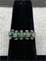 VINTAGE NAVAJO ZUNI STERLING SILVER AND TURQUOISE