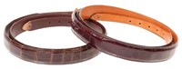 (2) GENTS LEATHER RANGER BELTS, LIKELY ALLIGATOR