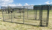Large Chain Link Dog Kennel  18' 4" x  7' 2"