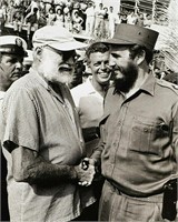 Fidel Castro and Ernest Hemingway reprint photo