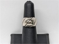 .925 Sterling Silver Domed Adjustable Ring