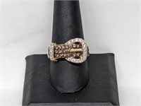 Vermeil/.925 Sterling Silver Buckle Ring