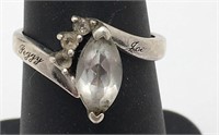 Sterling Silver Clear Stone Ring