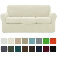 4-Piece Sofa Cover, Separate Cushion- Ivory