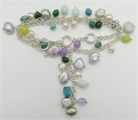 Sterling Turquoise/Freshwater Pearl Necklace