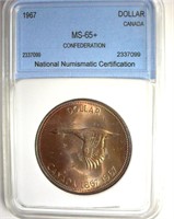 1967 Dollar NNC MS65+ Confederation