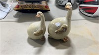 Two Ceramic Geese