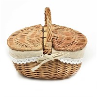 Small Picnic Basket Hand Woven Storage Basket