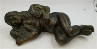 Bronze nude female sculpture. Unsigned. 11"l.
