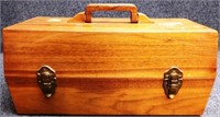 Custom-Built Inlaid Wooden Fishing Tackle Box