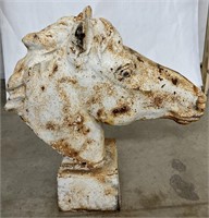 Cast Metal Horse Head Sculpture