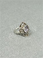 sterling & Amethyst ring - size 6