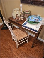 DESK, CONTENTS AND CHAIR