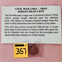 1863 Civil War Indian Head Cent