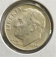 1954D Roosevelt Dime